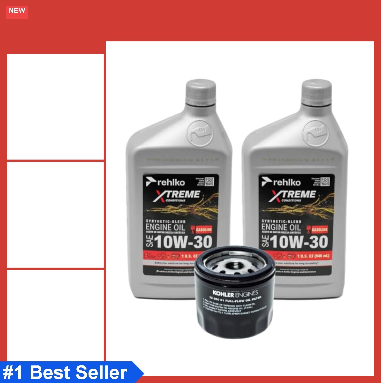 Oil Change Kit 2 Quarts 10W30 Synthetic Blend Engine Oil and Filter for Lawn