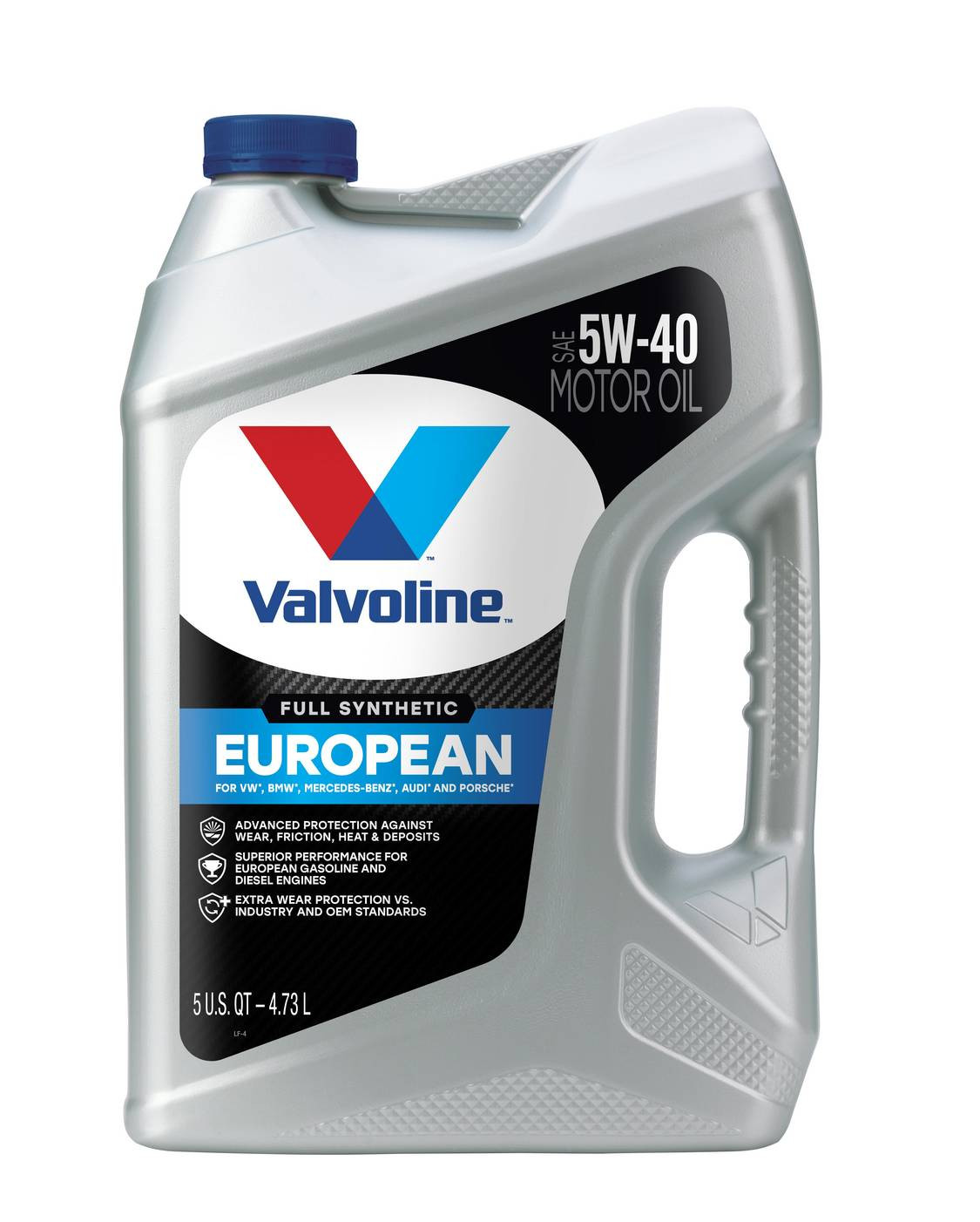 VALVOLINE 881166 European Vehicle Full Synthetic SAE 5W-40; Easy Pour 5 Quart