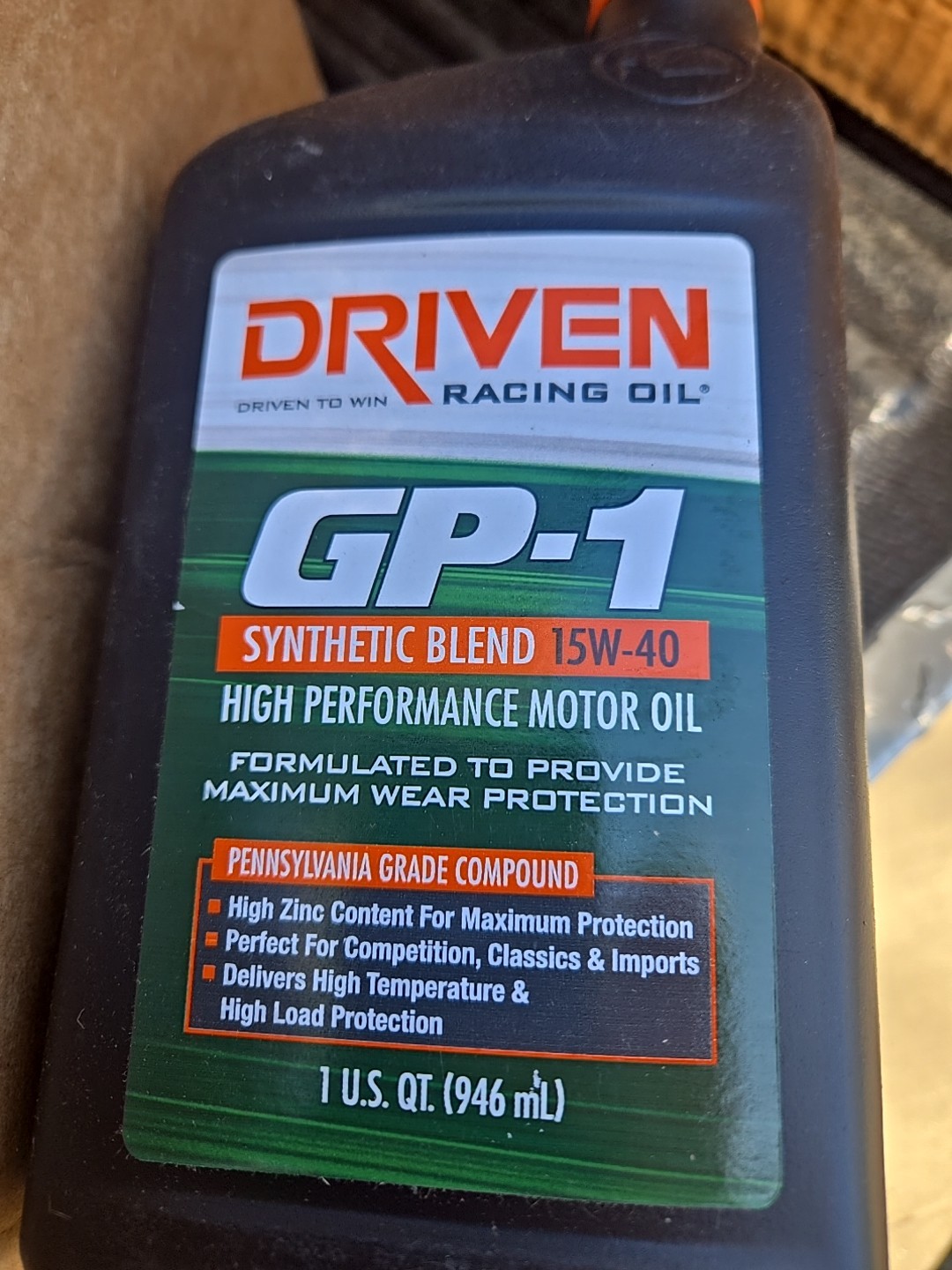 Driven Racing Oil 19406 GP-1 Synthetic Blend 15W40 Oil, 12 Quarts