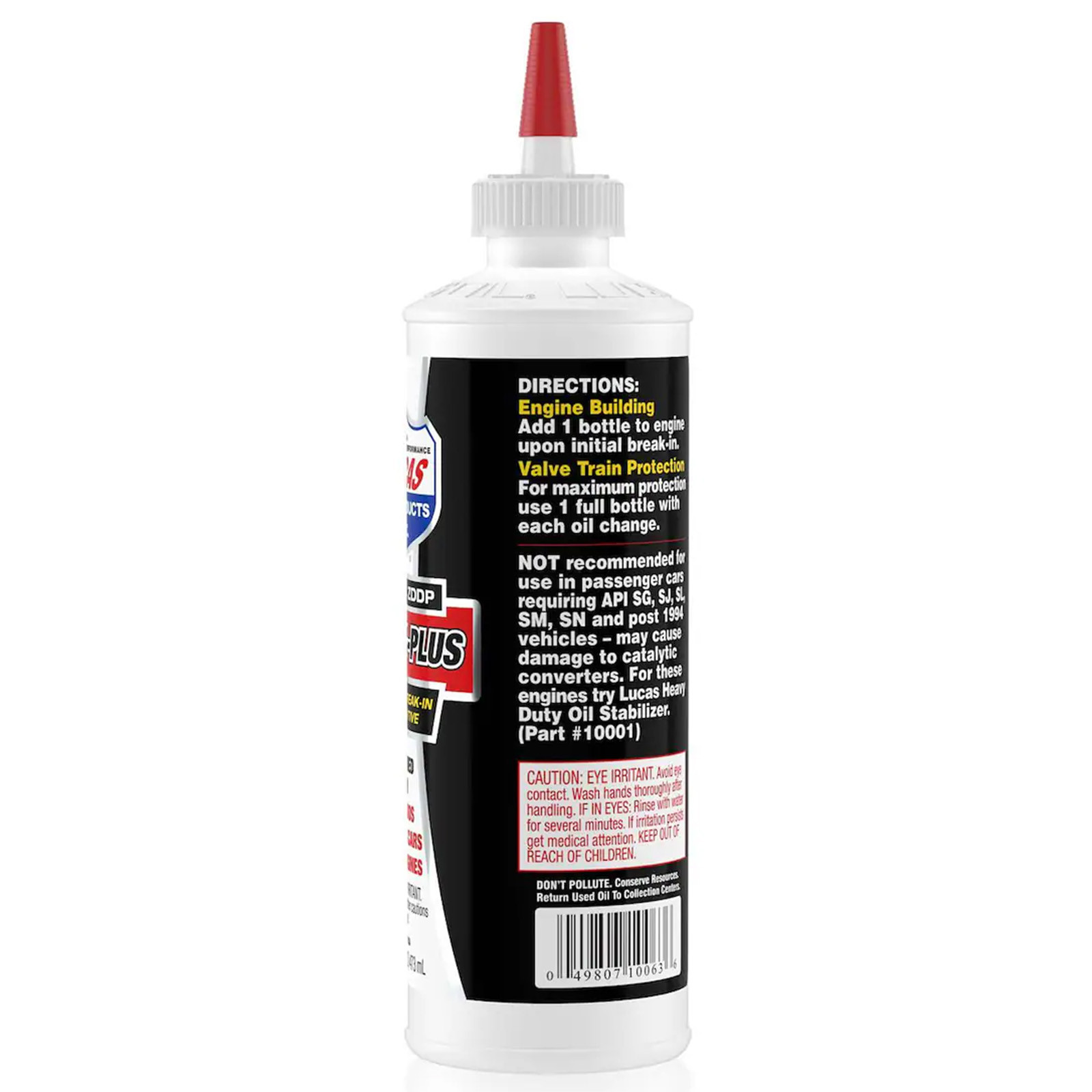 Lucas Oil Racing ZDDP TB Zinc Plus Engine Break-In Oil Additive 16 Fl Oz Bottle