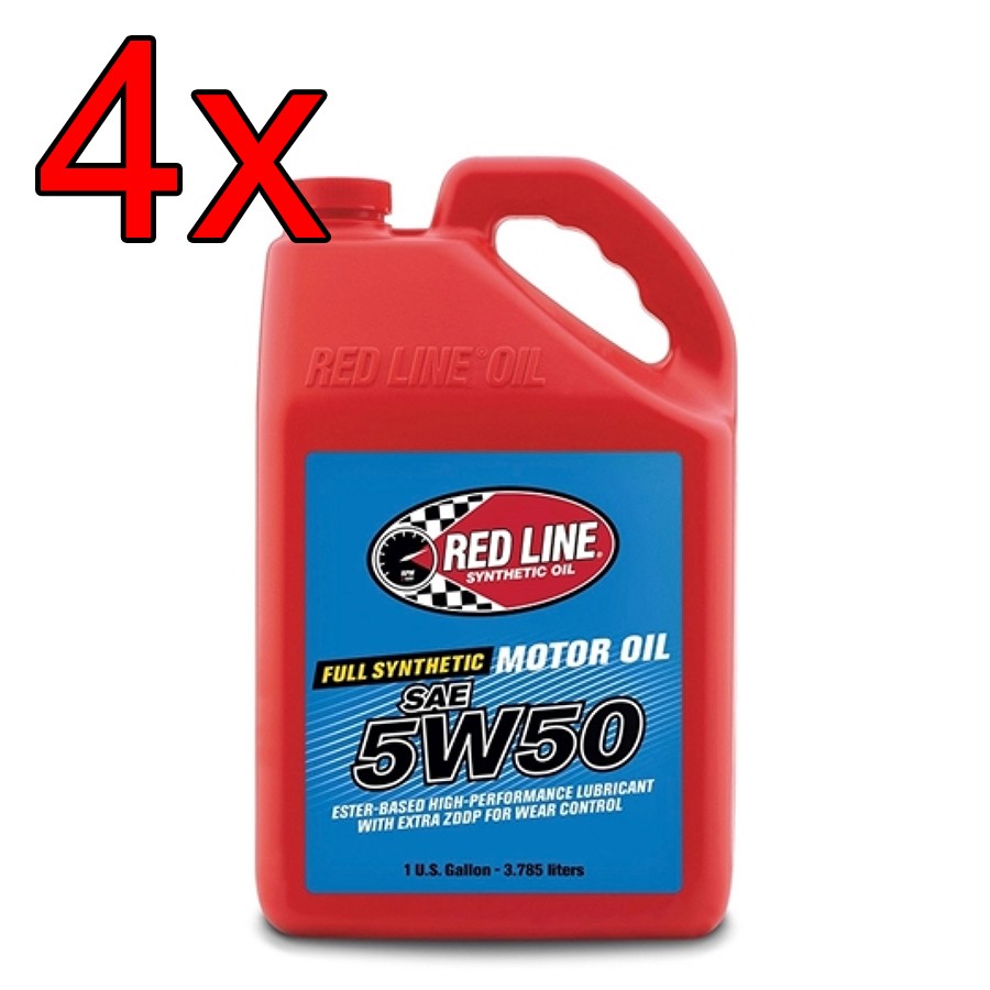 [Case of 4] Red Line Full Synthetic 5W50 Engine Motor Oil 1 Gallon