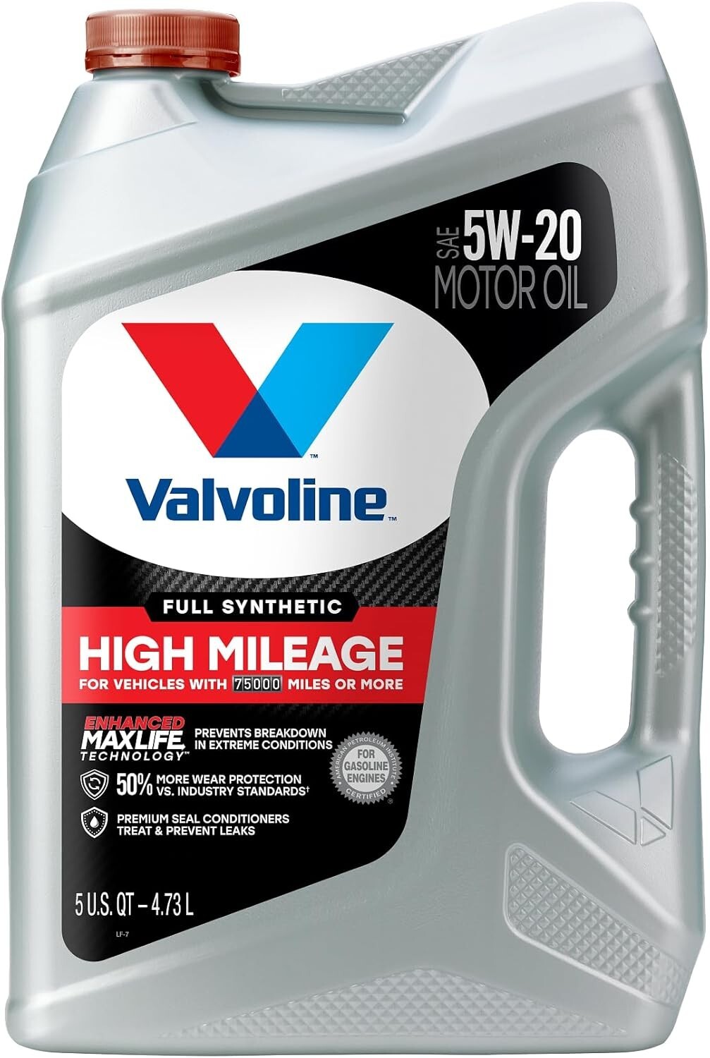 High Mileage 5W-20 Motor Oil – Full Synthetic with Seal Conditioners – 5 QT