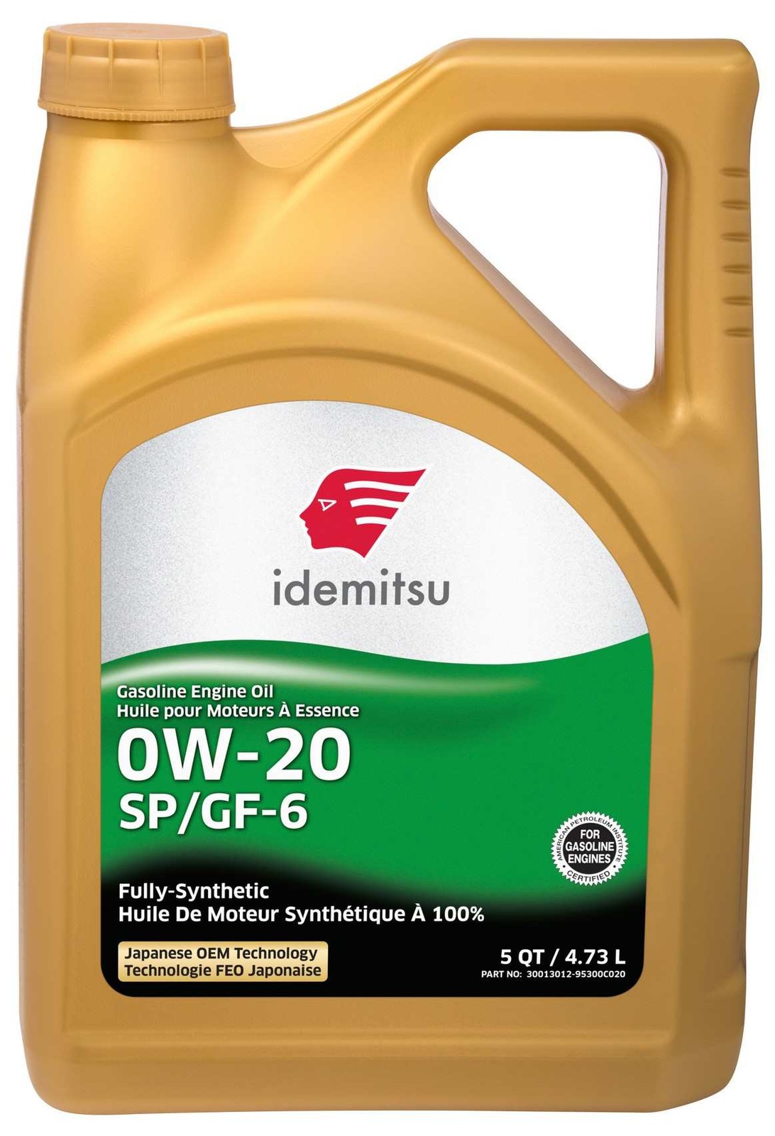 5 Quarts Idemitsu 30015203-95300C020 Full Synthetic 0W-20 Engine Oil SP/GF-6