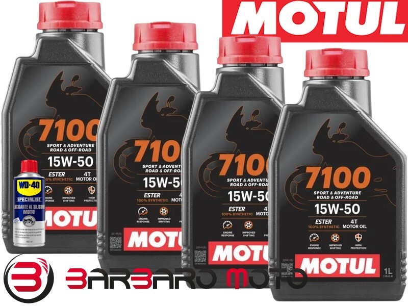 4 LT Liters Motul 7100 15W50 Motorcycle Scooter Synthetic 100% Ester MA2 + WD-40