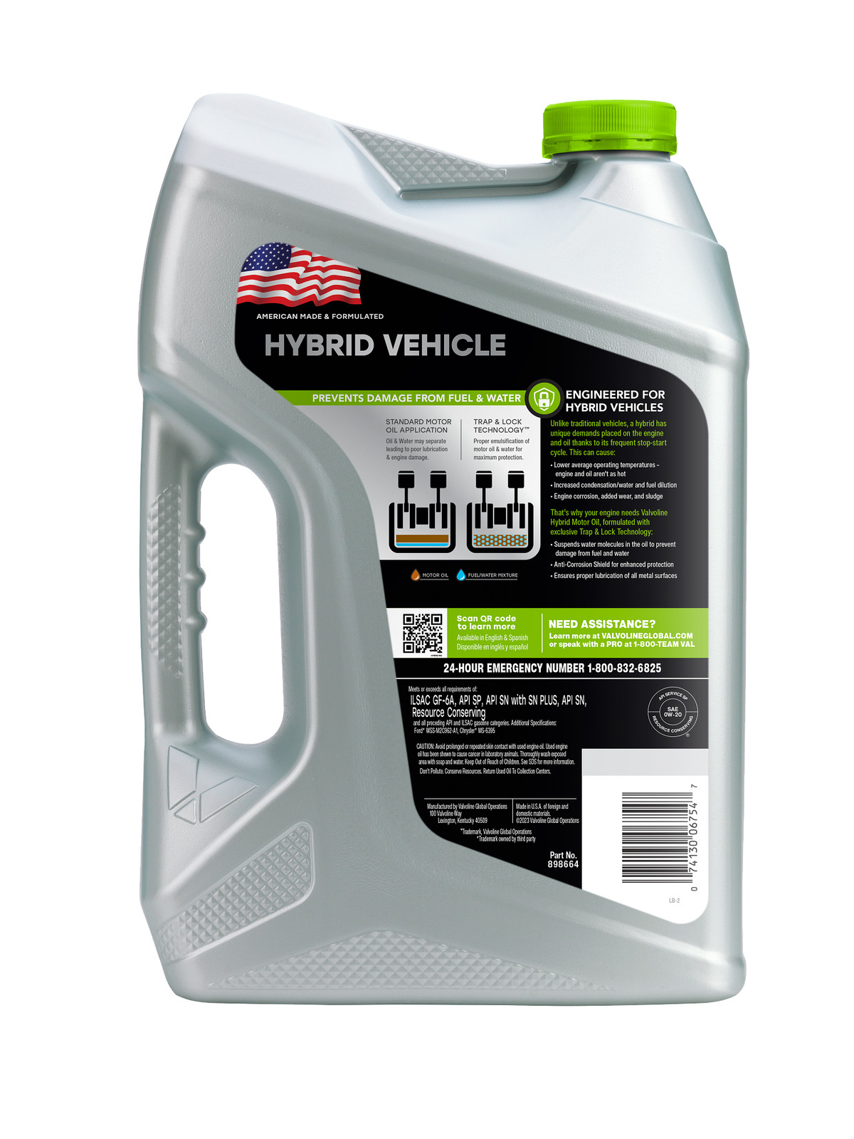 Valvoline Hybrid Vehicle Full Synthetic Motor Oil SAE 0W-20