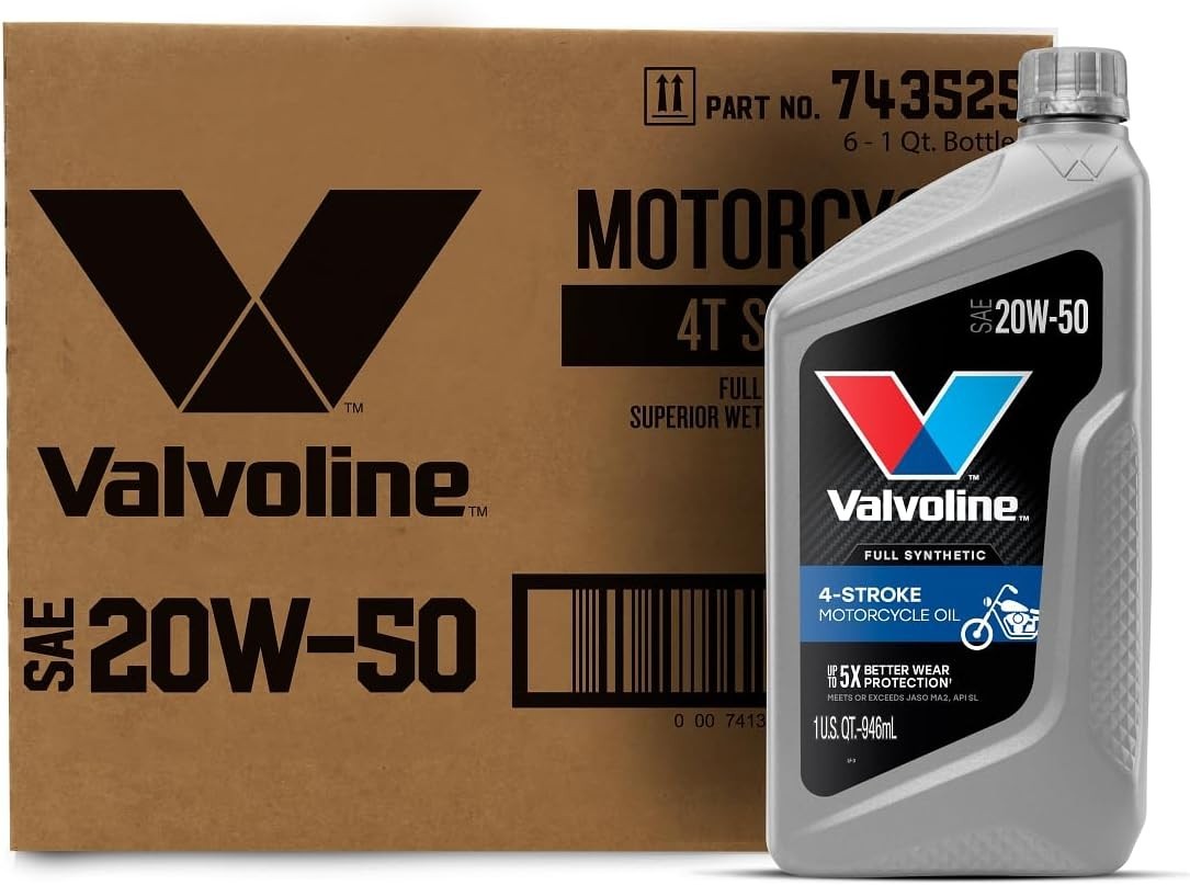 Maximized Performance 4-Stroke Full Synthetic Motor Oil 20W-50, 1 QT x 6 Bottles