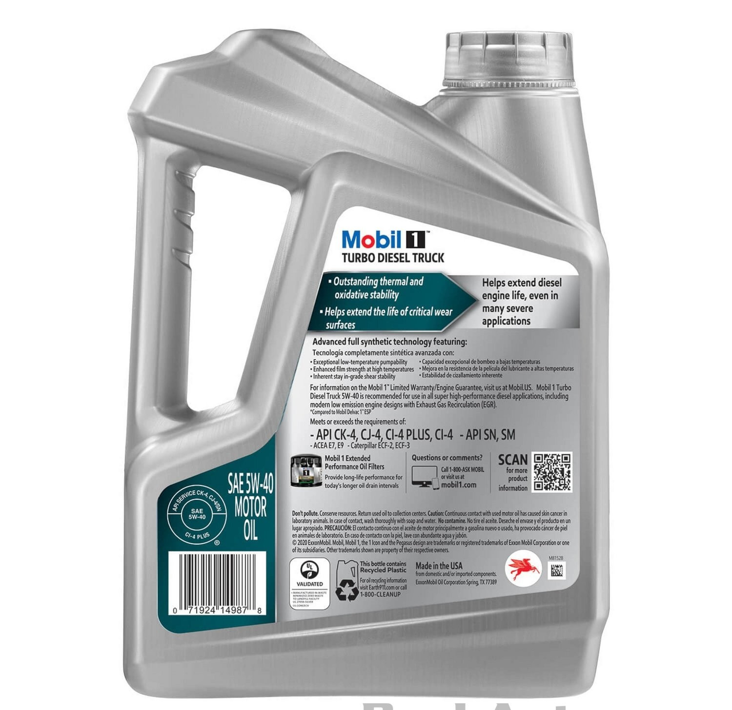 MOBIL 127097 M-1 TD TRUCK 5W40; Mobil 1 Turbo Diesel Truck; Full Synthetic; SAE