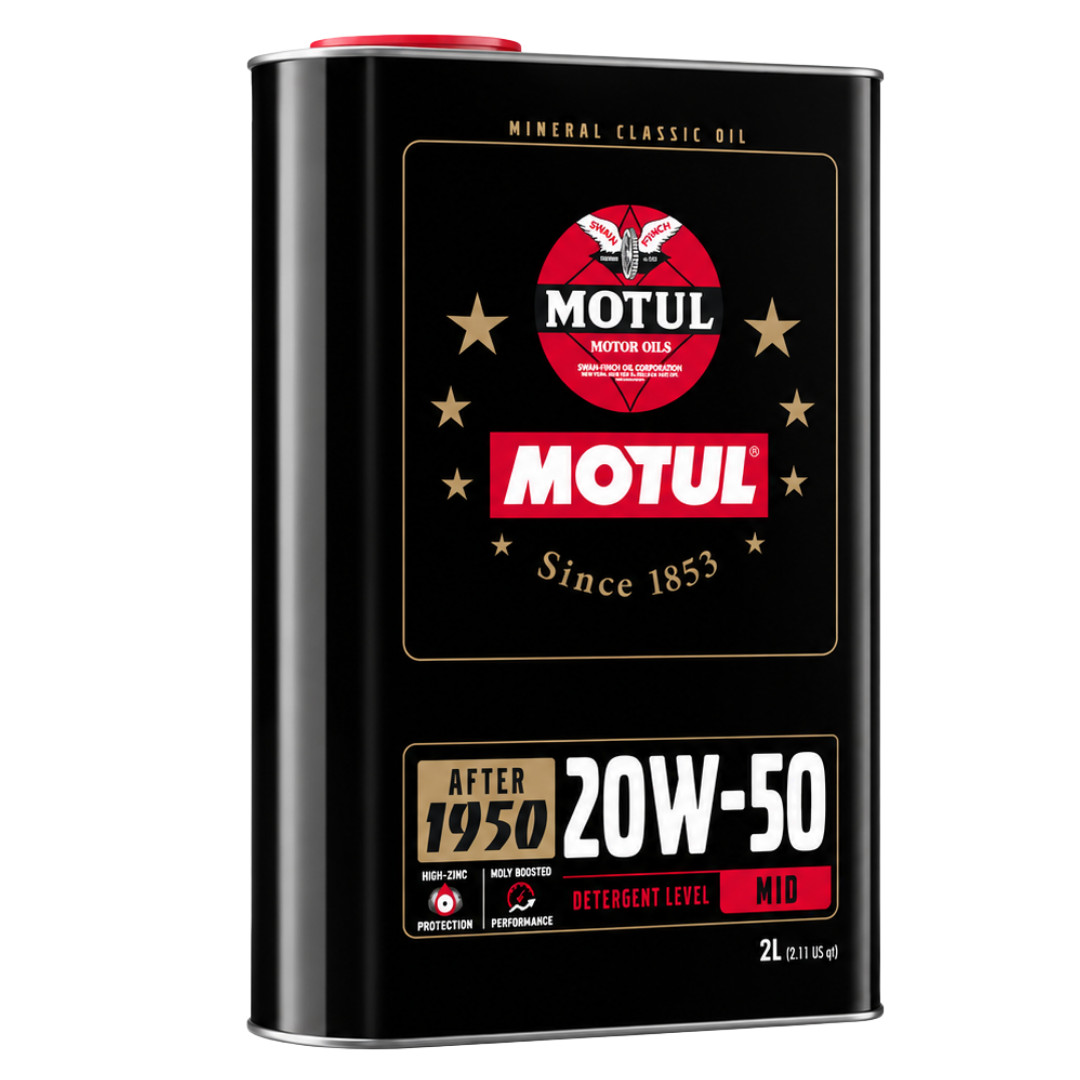 Motul Classic Performance 20W-50 High-Zinc Mineral Engine Oil 2L Pack of 2