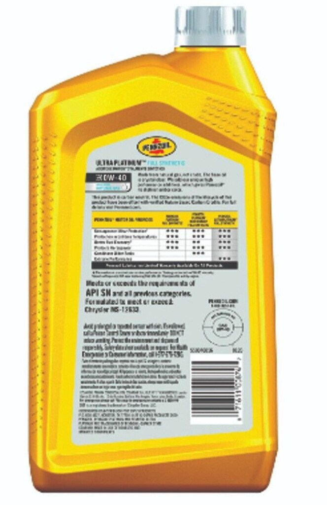 Pennzoil Ultra Platinum Full Synthetic Engine Oil 0W-40 1 Quart ( 1 PACK )