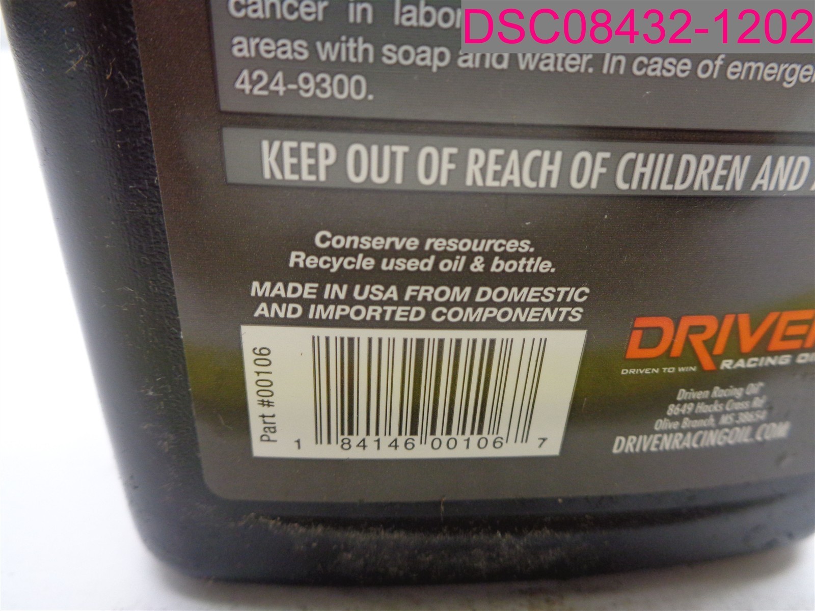 QTY=12 QT (12×1 Quart);Driven Racing BR Conventional 15W-50 Break-In Motor Oil