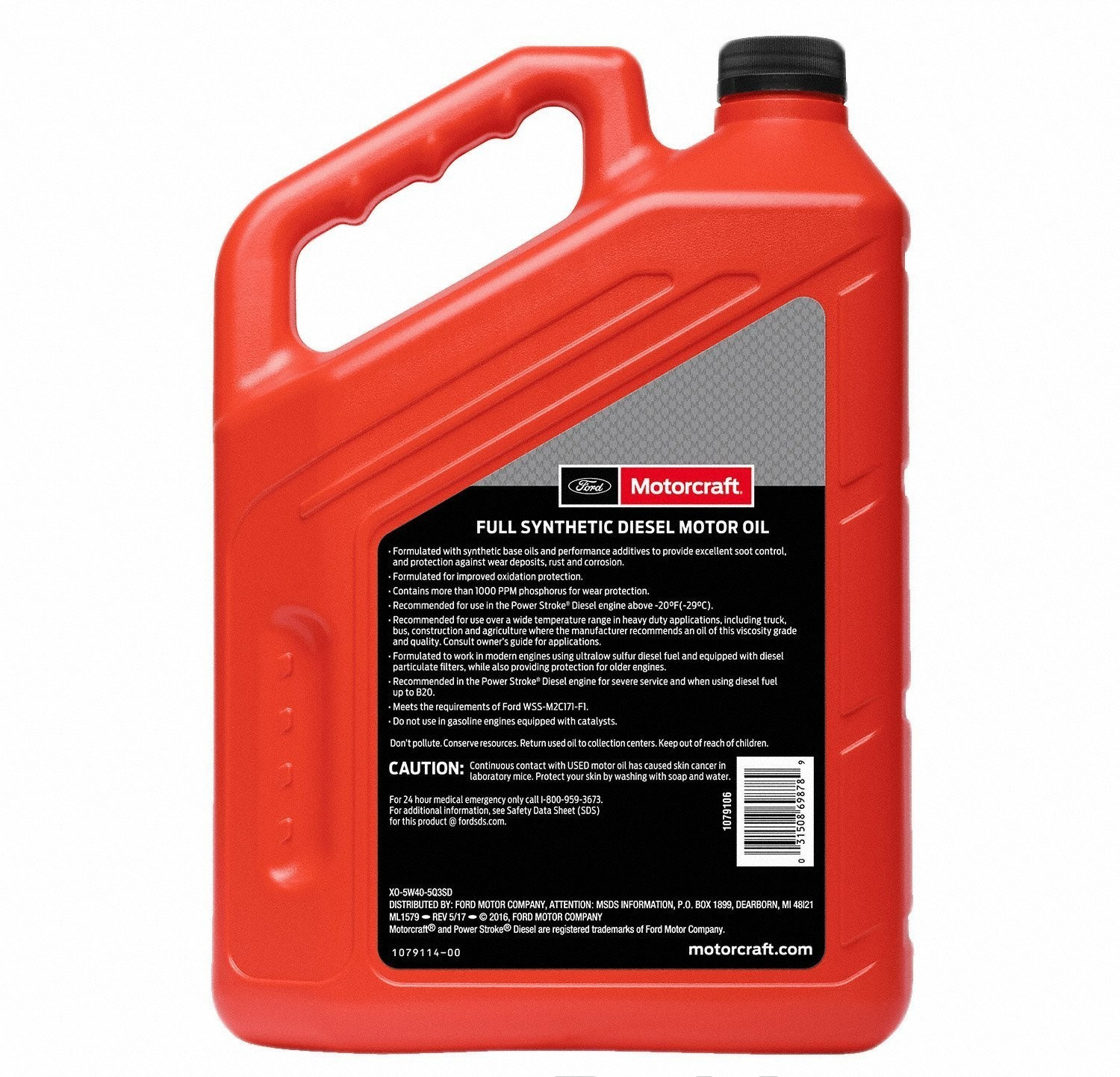 SALE- MOTORCRAFT XO5W405Q3SD Full Synthetic Diesel; SAE 5W-40; 5 Quart