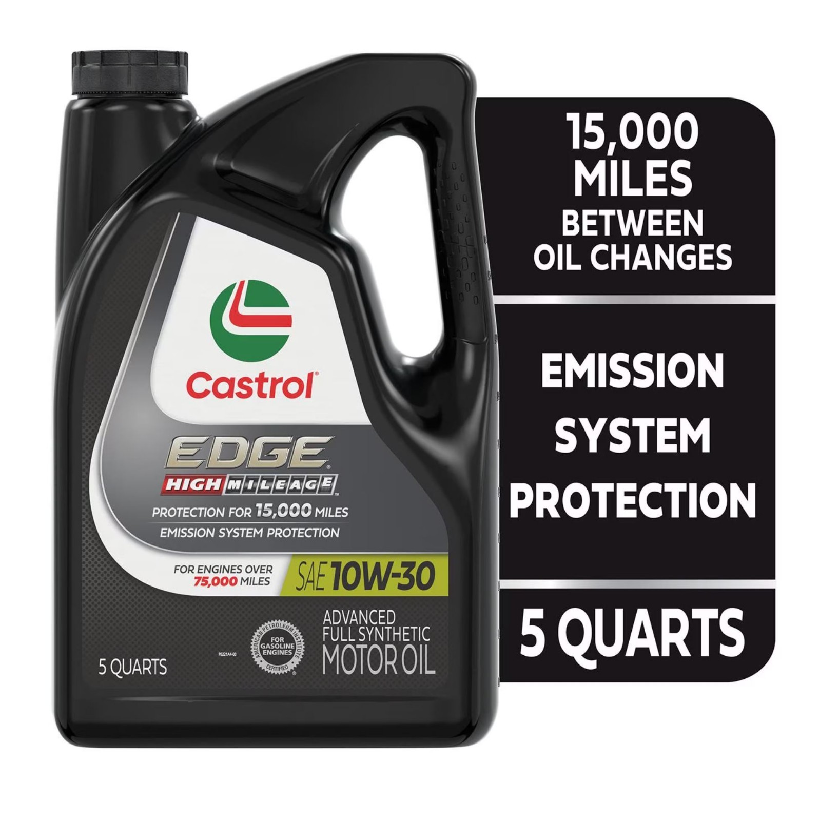2 Pack Castrol EDGE High Mileage Full Synthetic 10W-30 Engine Oil 5 Quart