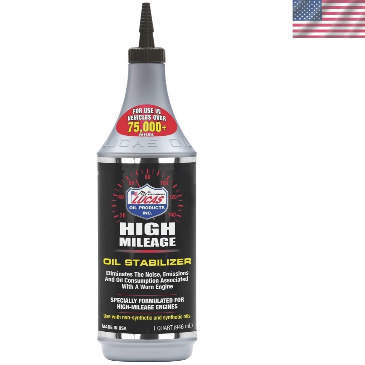 1 Quart Lucas High Mileage Oil Stabilizer – Boosts Oil Efficiency & Engine Life