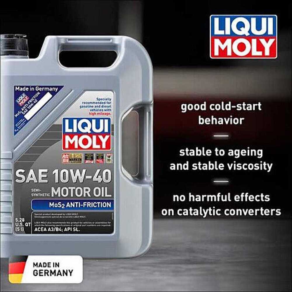 Liqui Moly Motor Oil Synthetic MoS2 Antifric­tion SAE 10W-40 Blend Gasoline and