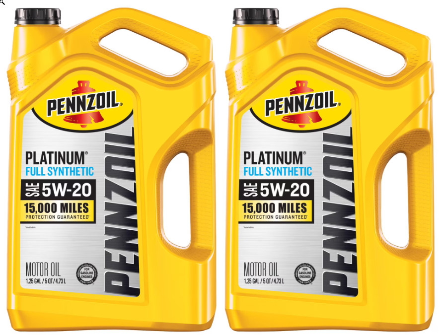 (2 pack) Pennzoil Platinum Full Synthetic 5W-20 Motor Oil, 5-Quart