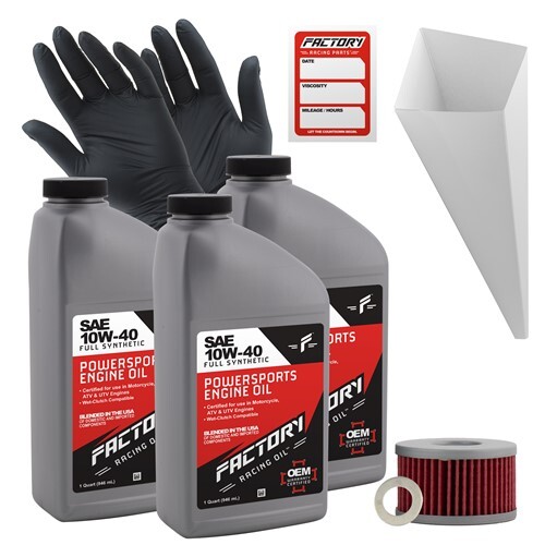Factory Racing Parts 10W40 3Qt Oil Change Kit For Suzuki DR650S, DR650SE