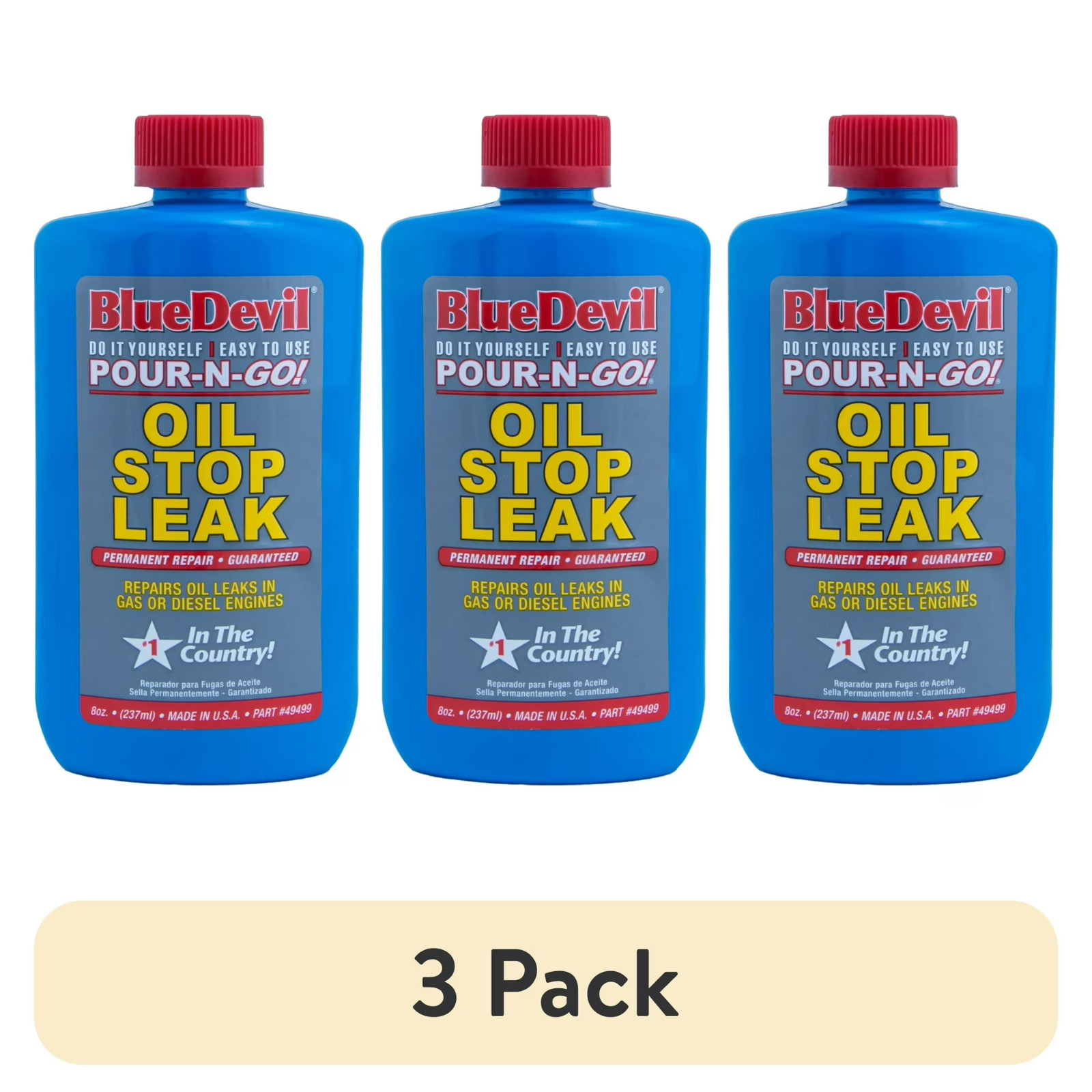 (3 pack) BlueDevil Oil Stop Leak, 8 oz Bottle