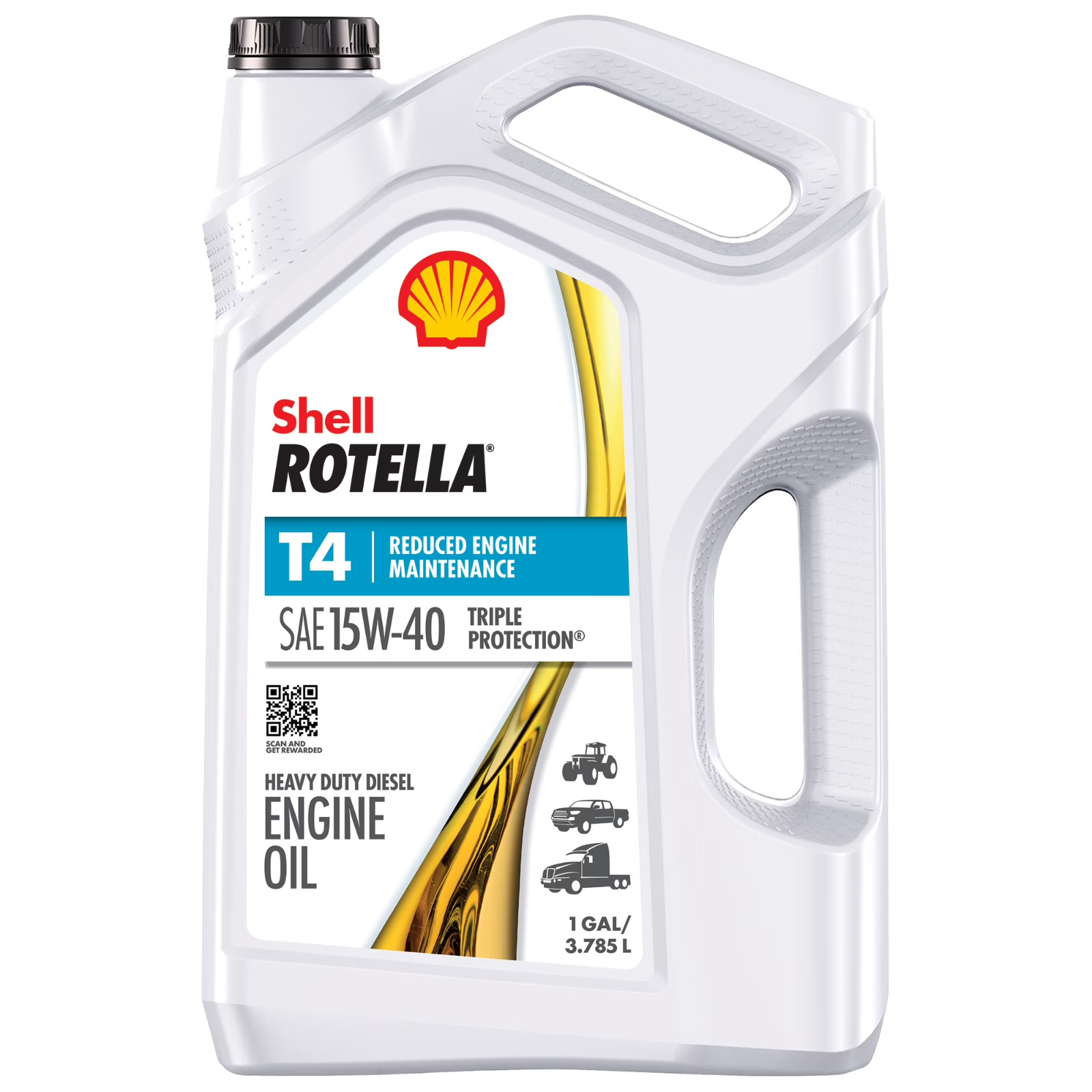 Shell Rotella T4 Triple Protection Diesel Motor Oil – SAE 15W-40 (1 Gal)