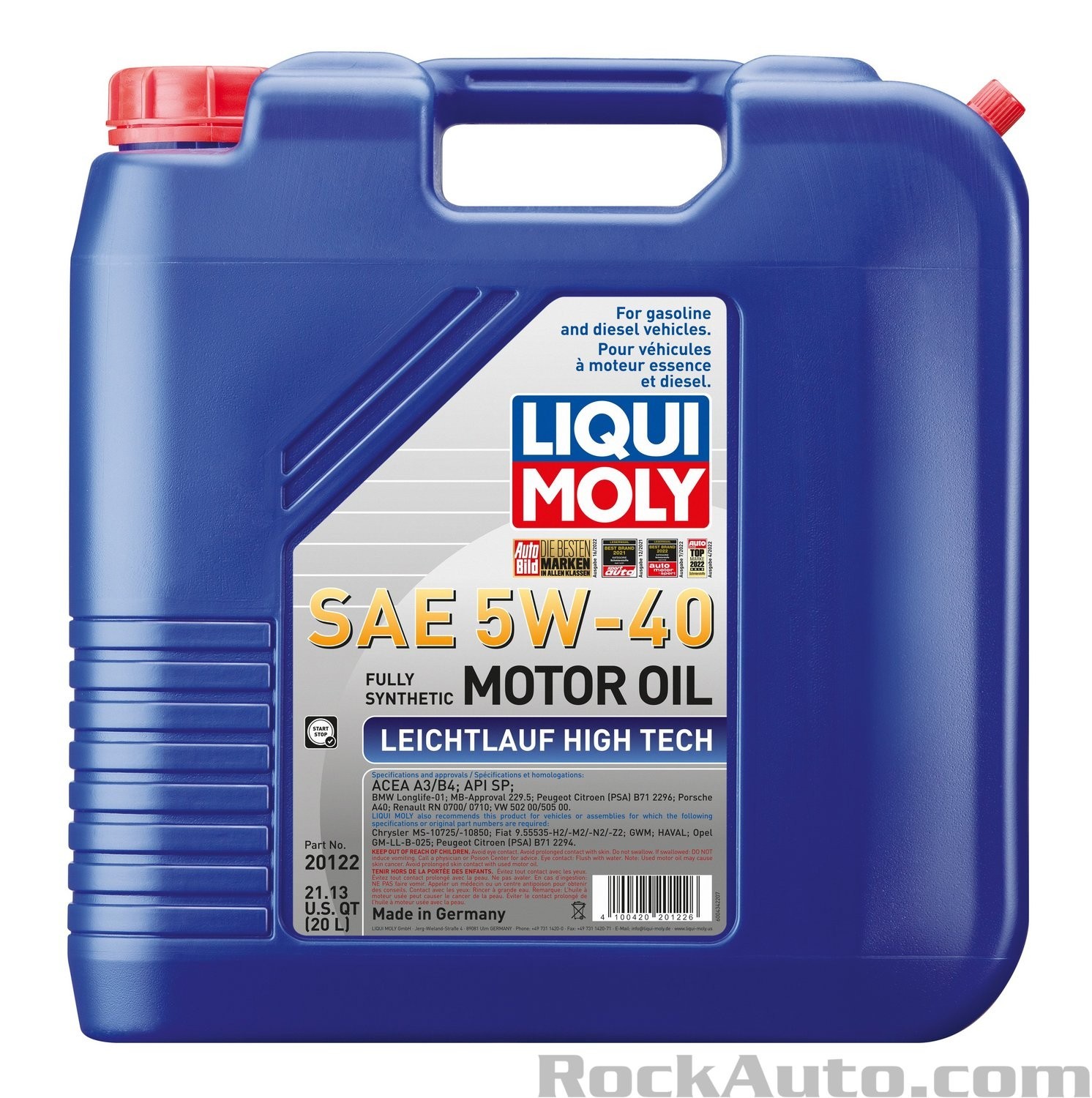 LIQUI MOLY 20122 Leichtlauf High Tech 5W-40; 20 Liter Inf