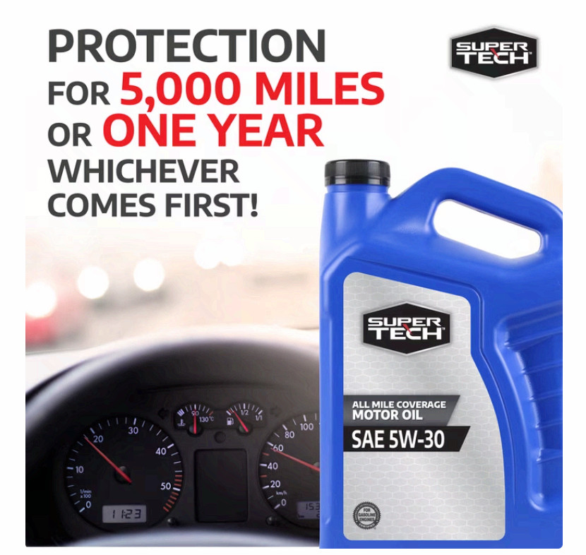 SALE (3 pack) Super Tech All Mileage Synthetic Blend Motor Oil SAE 5W-30, 5Q