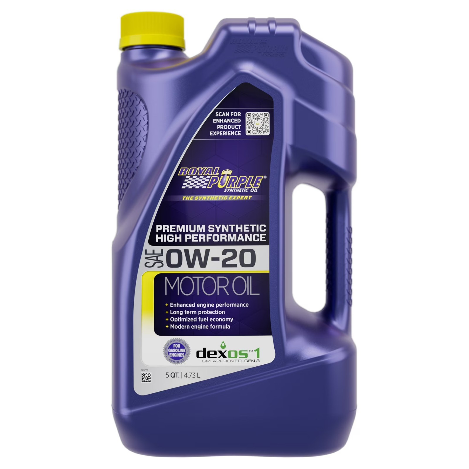 Royal Purple High Performance Motor Oil 0W-20 Premium Synthetic Motor Oil, 5 Qts