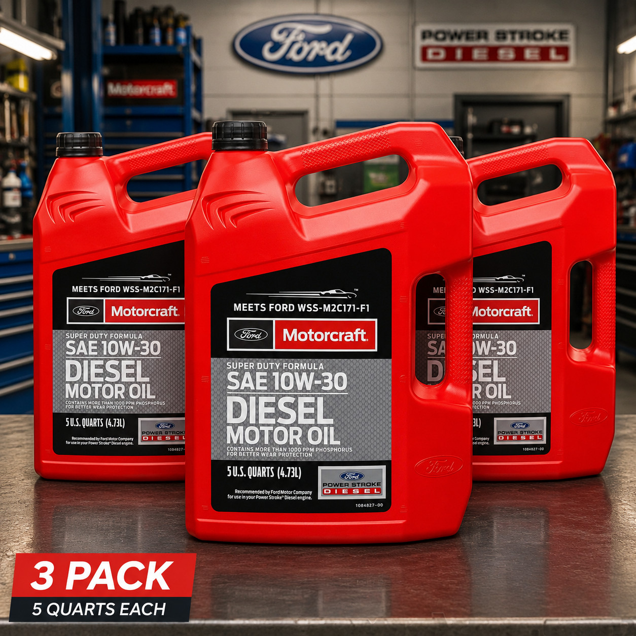 3 PACK – MOTORCRAFT XO10W305Q3SD Super Duty Diesel; SAE 10W-30; 5 Quart