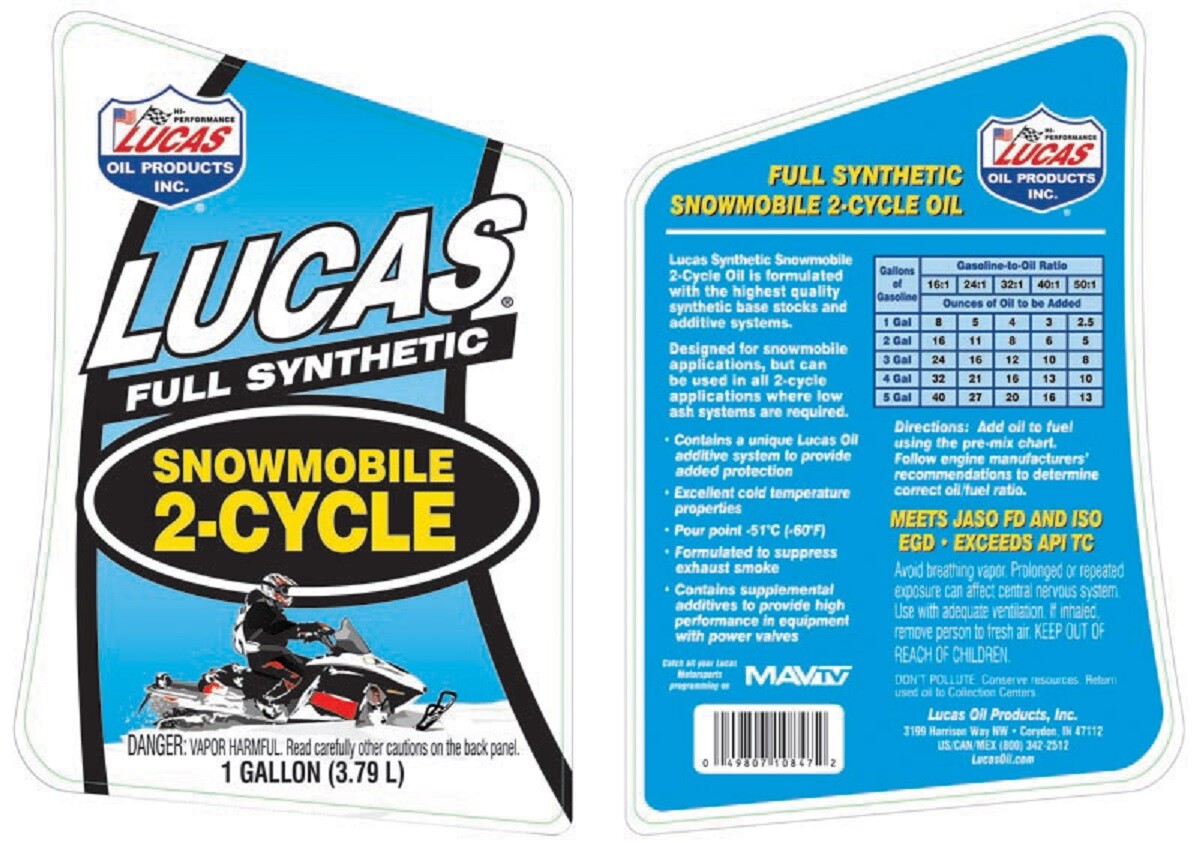 Lucas Front 2-Cycle Snowmobile Oil Synthetic Lubricant 4 Gallons Jugs 10847