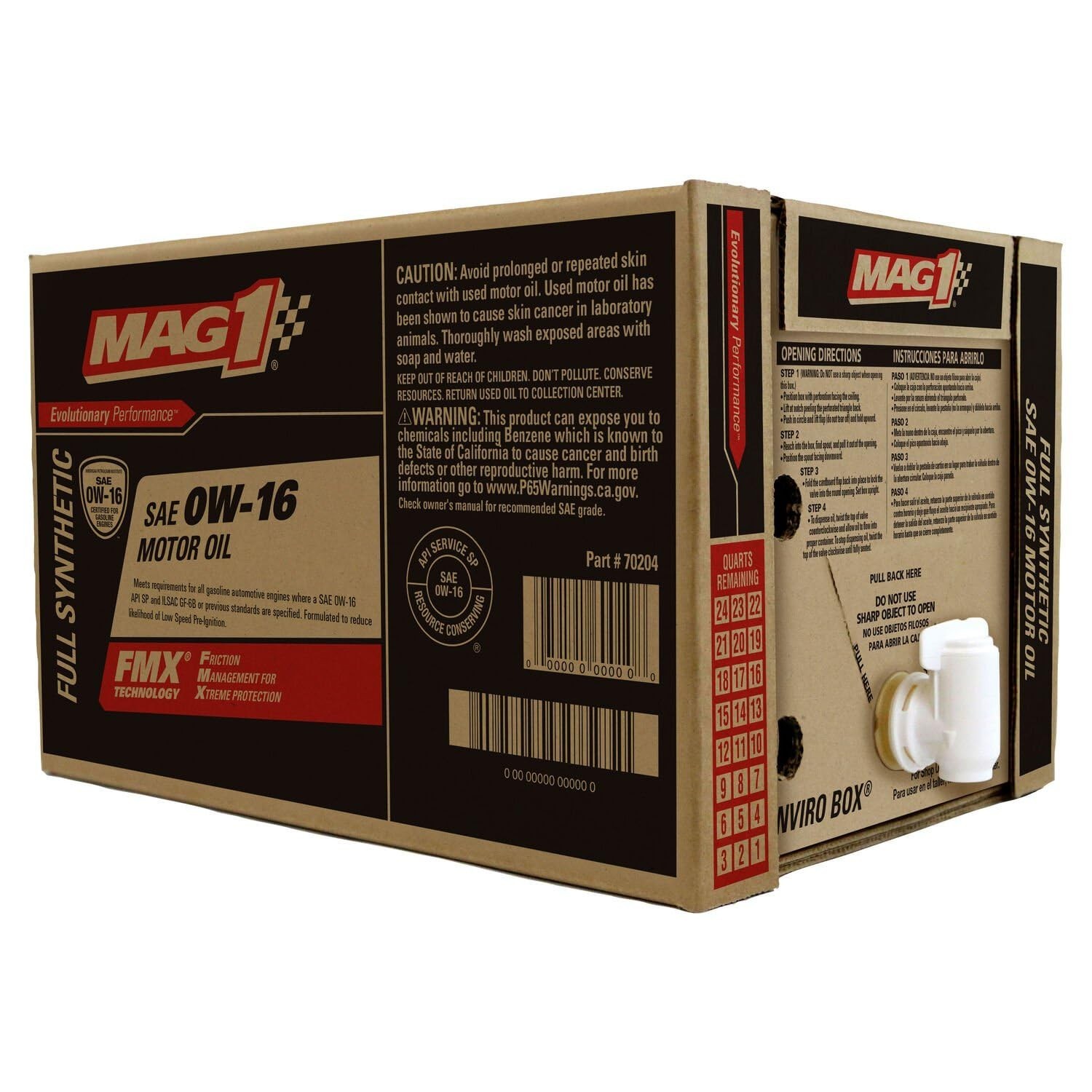 MAG 1 0W-16 Full Synthetic Motor Oil, 1 – 6 Gallon Enviro Box | MAG70204