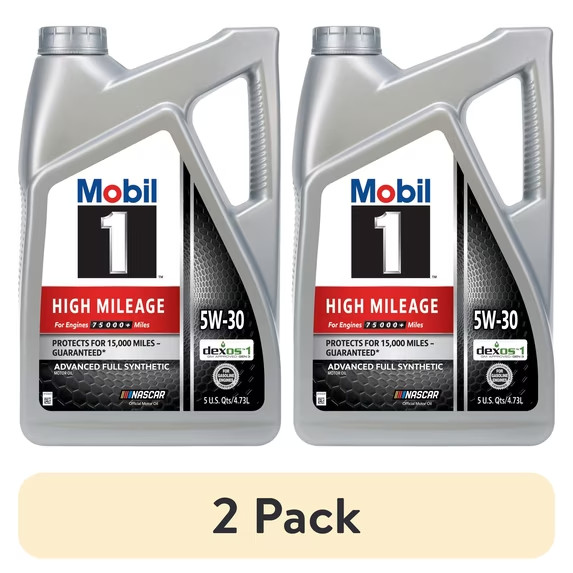 NEW Mobil 1 High Mileage Full Synthetic 5W-30 5 Qt 2 (pack)No Import Fees!!!