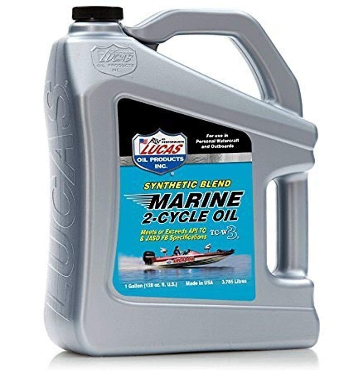Lucas Oil 10861 Synthetic Blend TC-W3 2-Cycle Marine Outboard Oil 1 Gallon Jug