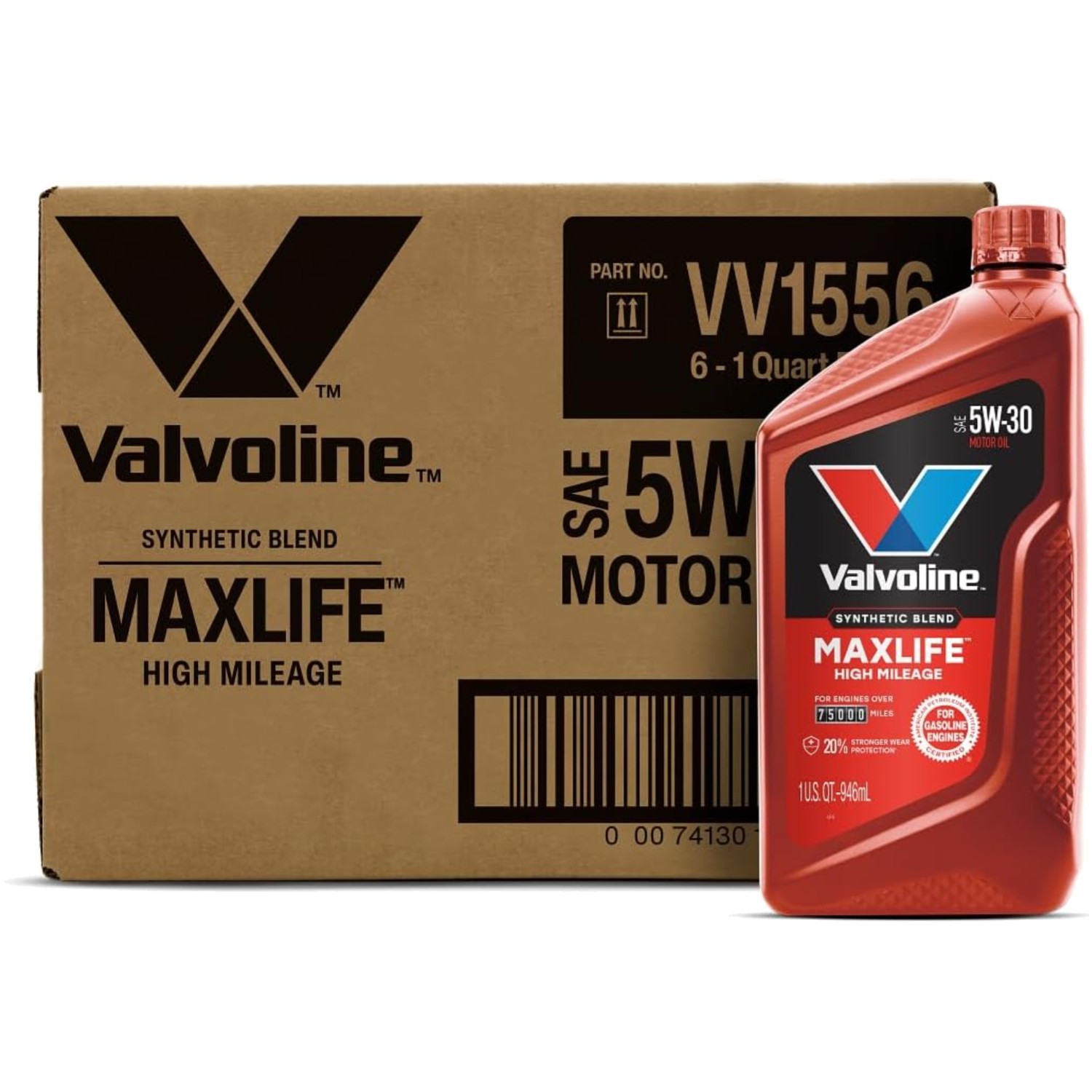 MaxLife High Mileage 5W-30 Motor Oil – 1 Qt (Pack of 6)