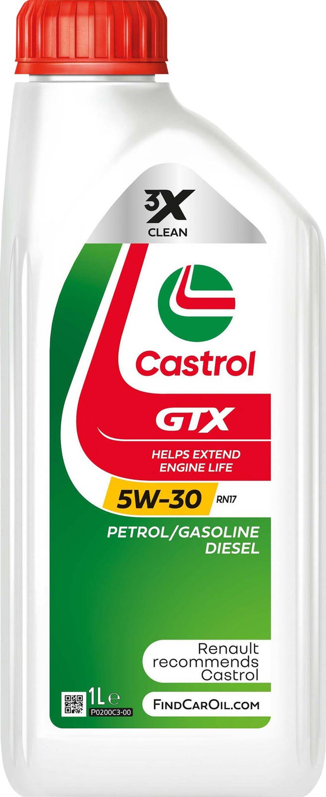 Castrol GTX 5W-30 RN17 1L Synthetic Engine Oil for Petrol and Diesel ACEA C3