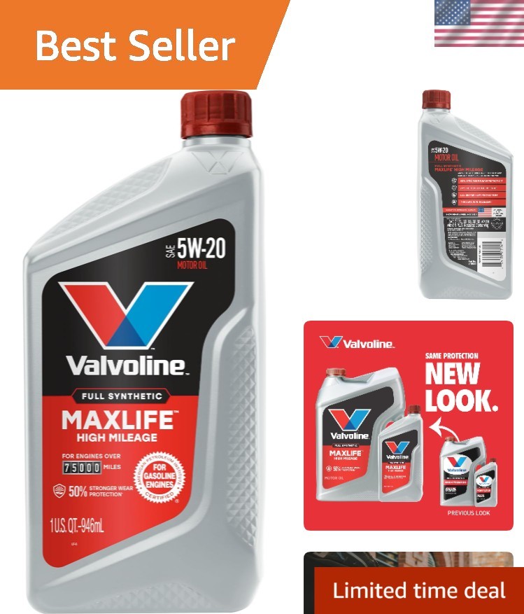 High Mileage Full Synthetic 5W-20 Motor Oil 1 Qt – Superior Engine Protection