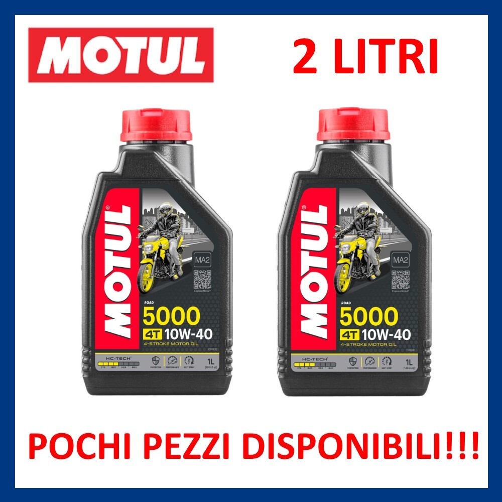 Motul 5000 SAE 10w40 Semi-Synthetic 2 Liter Motorcycle Scooter Quad 4 Stroke Engine Oil
