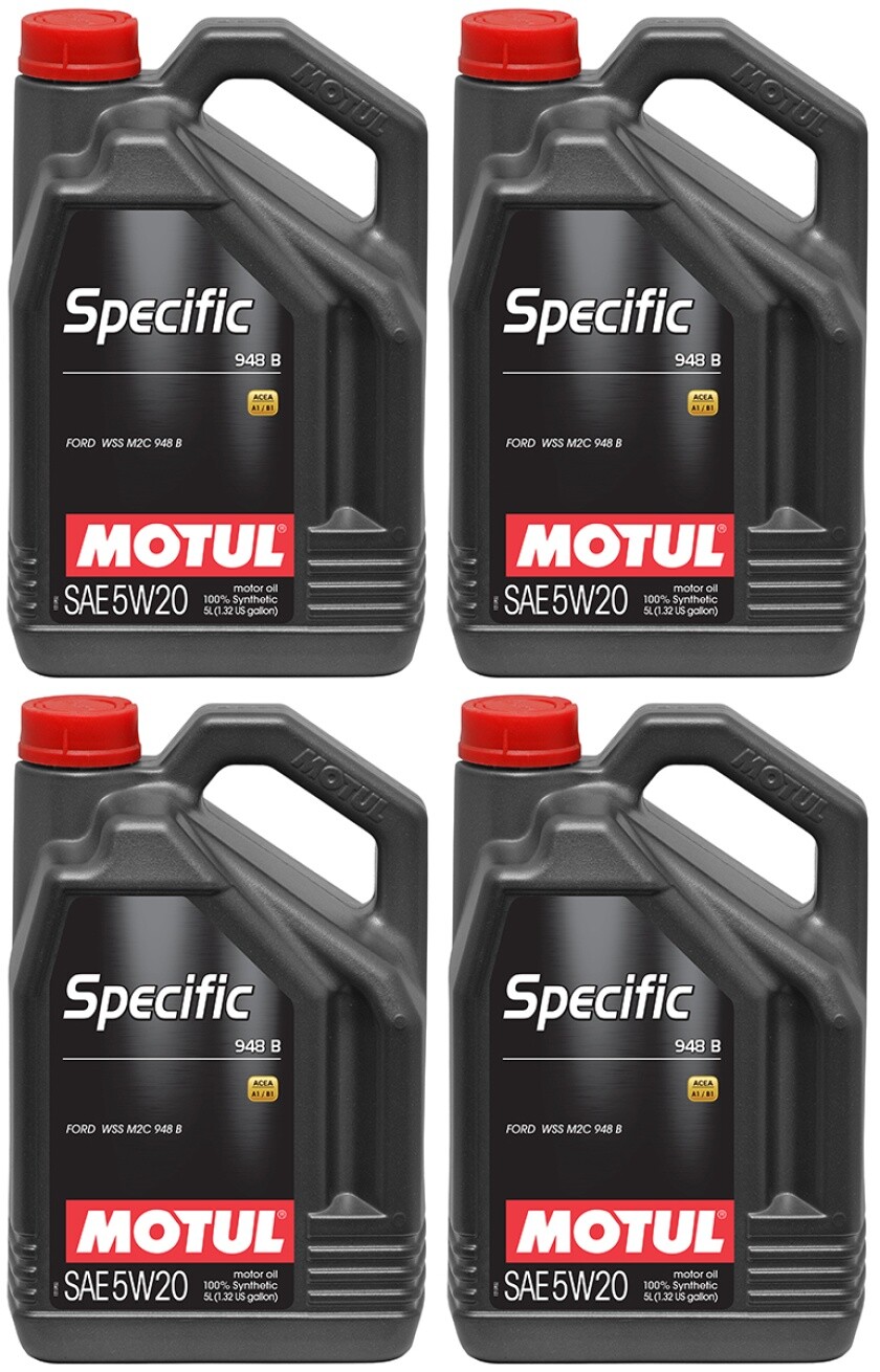 Motul Engine Lubricant Synthetic Specific 948 B 5W20 Set of 4 5 Liters 106352