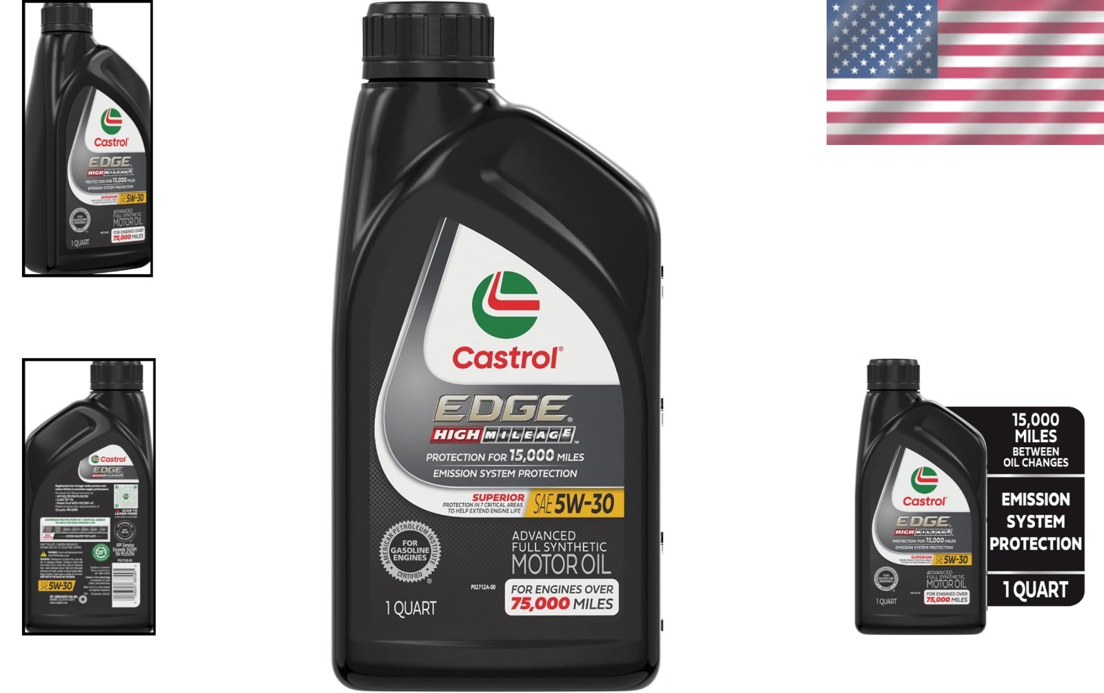 Edge 5W-30 Motor Oil | Optimal Protection for High Mileage Vehicles – 32 Fl Oz