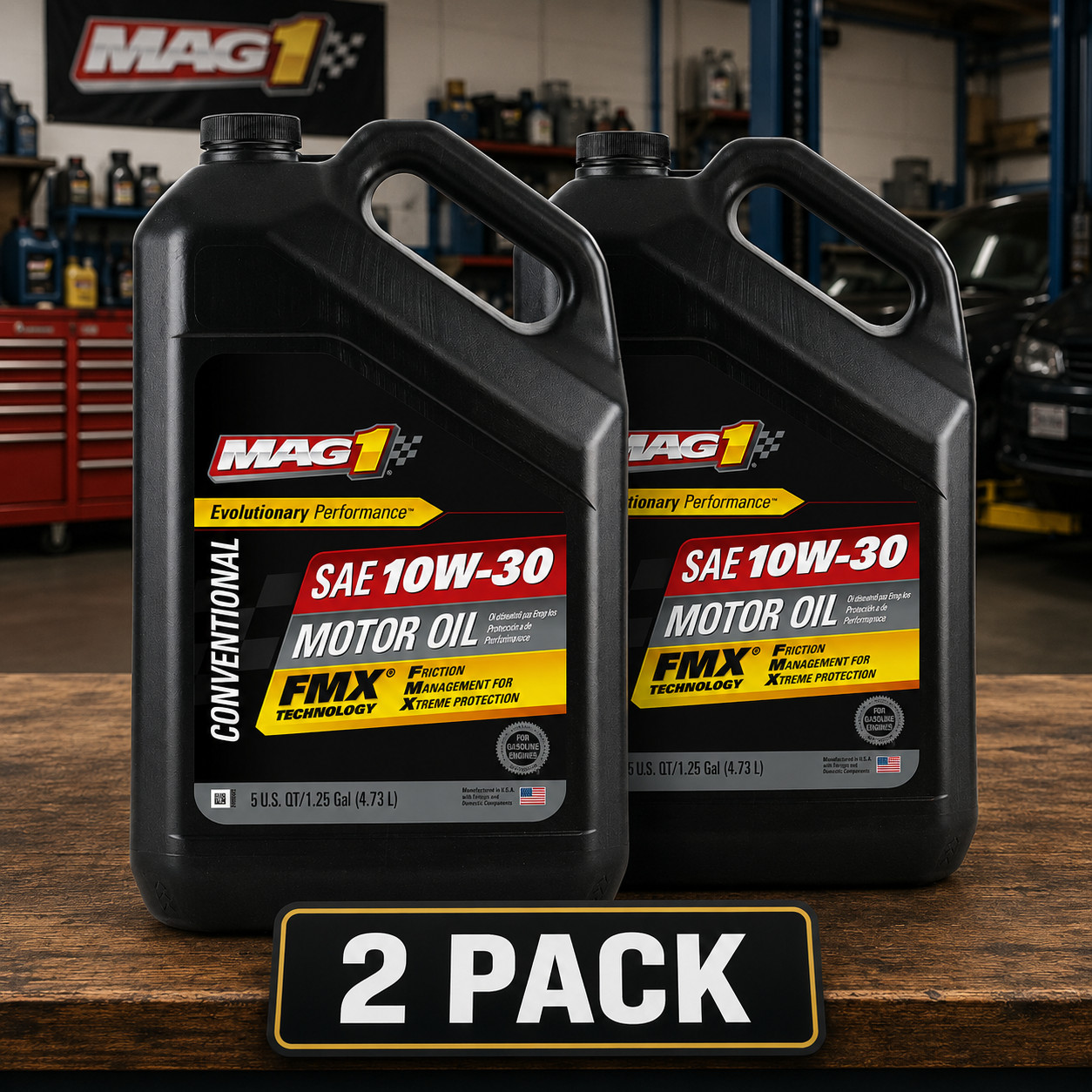 2 PACK – MAG1 502 Conventional; 10W-30 Motor Oil; 2.5 Gallon; SAE 10W-30