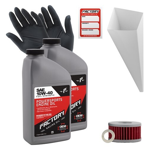 Factory Racing Parts 10W40 2Qt Oil Change Kit For Suzuki DR250S, TU250X, DR350