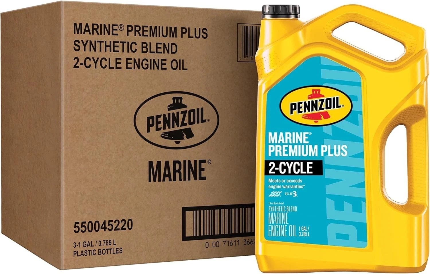 Marine 2-Cycle Synthetic Blend Oil 1 Gallon Jug 3 Pack – Plus NMMA TC-W3