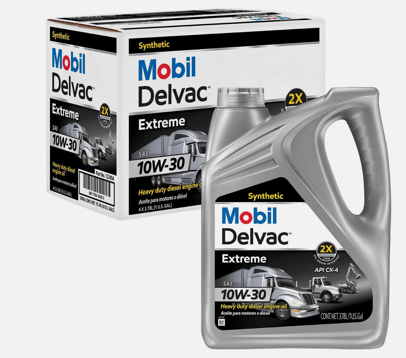 Mobil Delvac Extreme 122454 Diesel Engine Oil, 10W-30, 4 Gallons