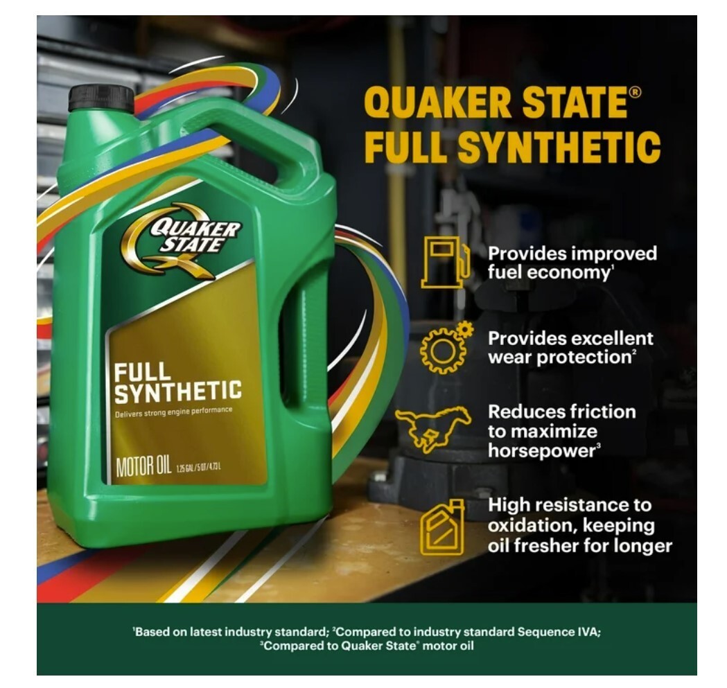 Quaker State Full Synthetic 5W-20 Motor Oil, 5-Quart