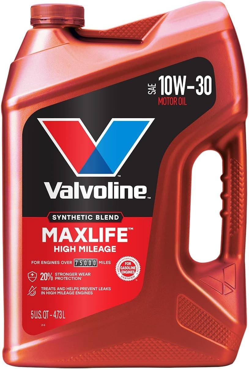 10W-30 Synthetic Motor Oil 5 Qt – MaxLife Technology for High Mileage Vehicles