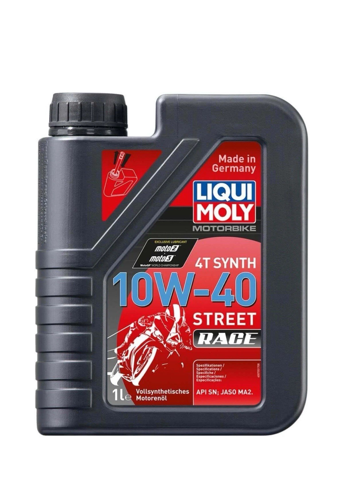 20753 LIQUI MOLY MOTORCYCLE ENGINE OIL 4T Synth 10W-40 RACE 1 LITER