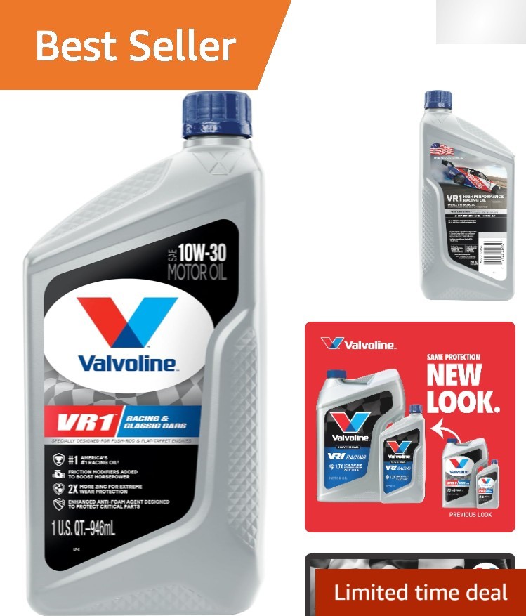 VR1 Racing SAE 10W-30 Motor Oil 1 QT – High-Zinc Formula for Maximum Protection