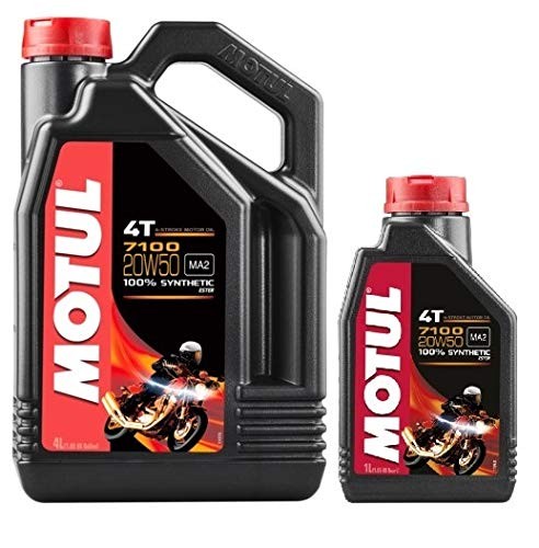 Motul – 100% Synthetic Engine Oil Kit, 7100 4T 20W-50, 5 Litre