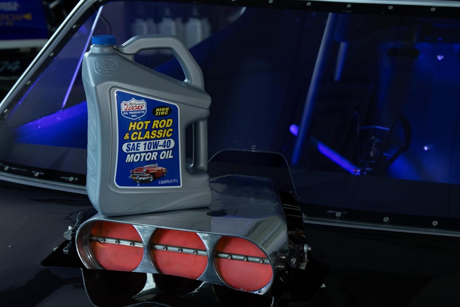 Lucas Oil 10683 Hot Rod & Classic Car SAE 10W-40 Motor Oil – 5 Quart,Pack of 1