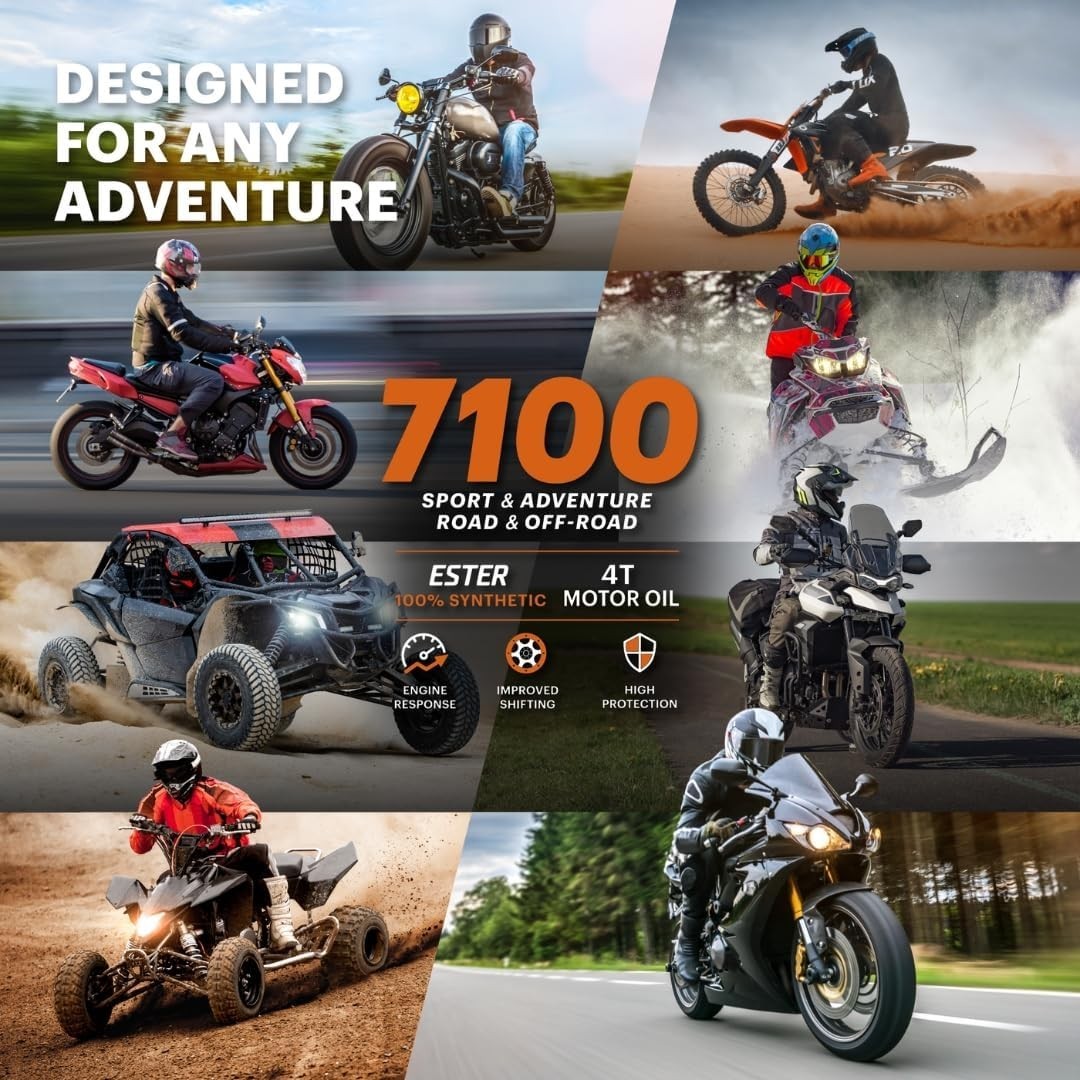 7100 4T 20W-50 Full Synthetic Motorcycle Oil for V-Twin Harley Davidson Engin…