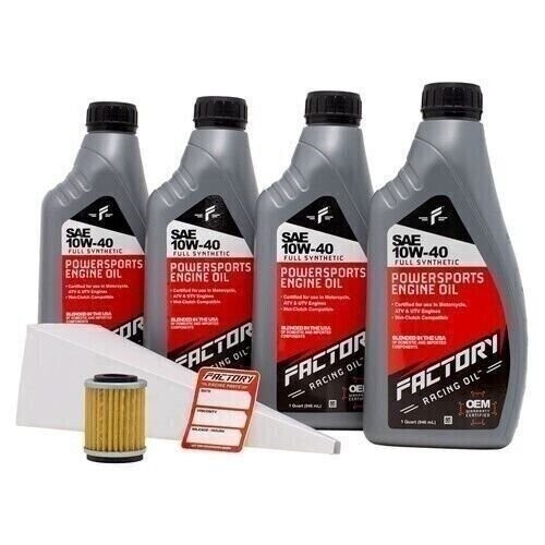 Factory Racing Parts SAE 10W-40 4qt Oil Change Kit Fits Yamaha Moto-4 (YFM350ER)