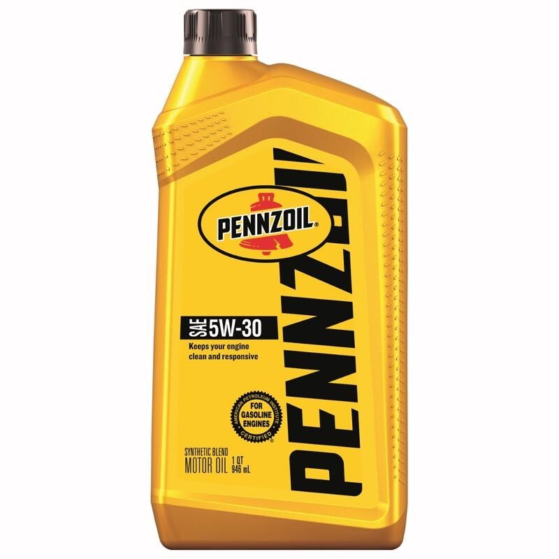 Pennzoil Sae 5W-30 Motor Oil For Gasoline Engines Synthetic Blend 1 Qt 1 pk