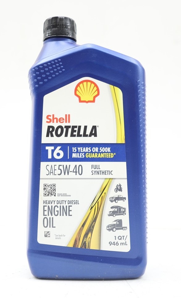 NEW Shell Rotella SAE 5W-40 T6 Full Synthetic Diesel Motor Oil 1 Quart 550049479